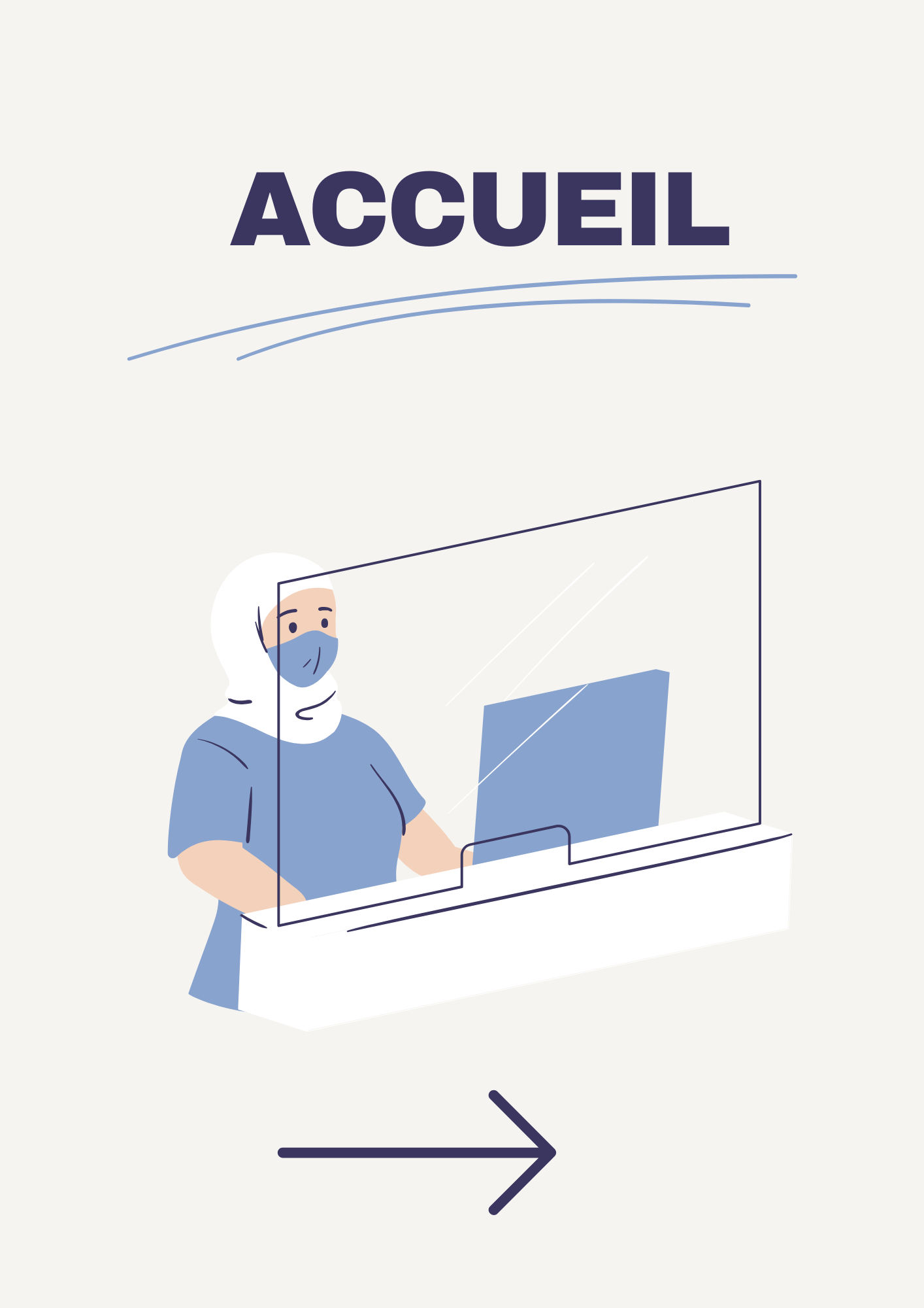 affiche accueil cabinet médical illustration minimaliste bleu 2