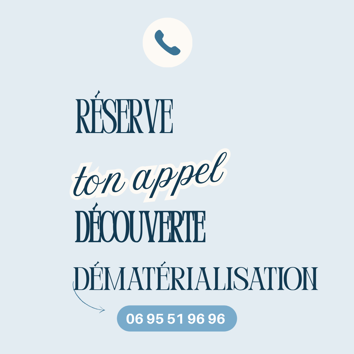 appel découverte contact professionnel publication linkedin bleu moderne simple minimaliste